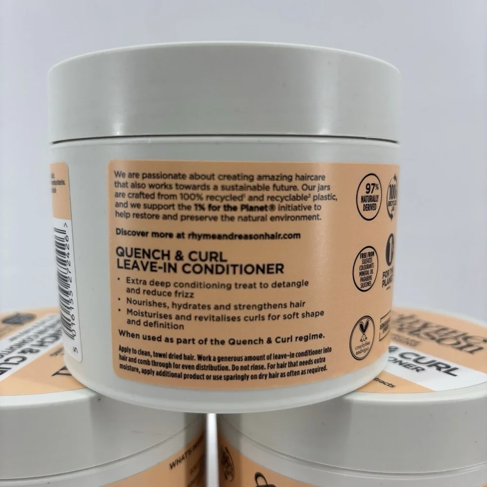 3 Rhyme & Reason Quench & Curl Leave-In Conditioner 10.8oz Tubs Curly Hair Lot